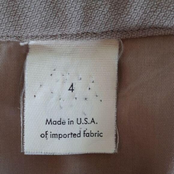 Vtg 70's Calvin Klein Collection Skirt 100% Wool Career Pencil Mini Taupe Sz XS - Picture 2 of 12